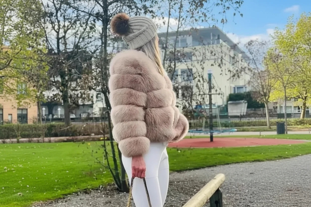 Exklusiv Fuskpälsjacka för Dam