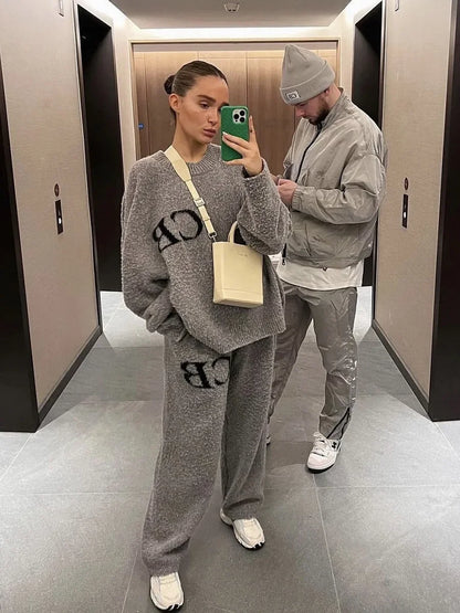 Y2K Unisex Sweatshirt med Bokstavstryck