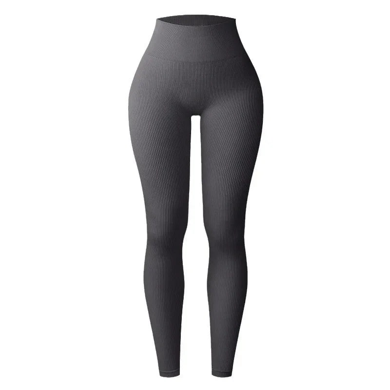 Seamless Knit Yoga Leggings Women Thread Solid Tights Gym Workout Running Stretchy High Waist Hip Liftting Skinny Gym Leggings
