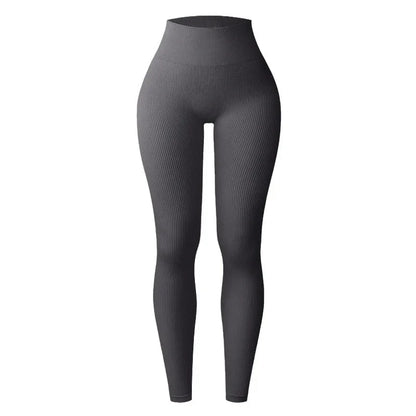 Seamless Knit Yoga Leggings Women Thread Solid Tights Gym Workout Running Stretchy High Waist Hip Liftting Skinny Gym Leggings