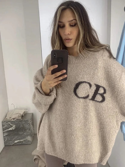 Y2K Unisex Sweatshirt med Bokstavstryck